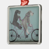 Schnauzer Tandem Metalen Ornament (Links)