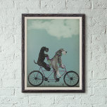 Schnauzer Tandem Poster<br><div class="desc">Schnauzer Tandem door Fabfunky. Kenmerken schnauzers die op een fiets rijden in een grillige, steampunkstijl. | 192047D</div>