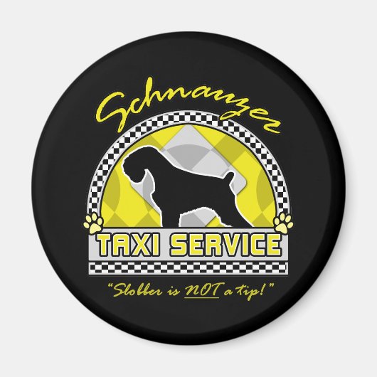 Schnauzer Taxi Service Magneet (Voorkant)