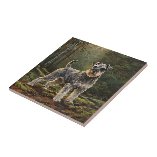 Schnauzer  tegeltje (Zijkant)