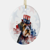 Schnauzer terrier Dog, 4th of july Personalized Keramisch Ornament (Rechts)