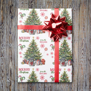 Schnauzer Terrier Mand Onder de Kerstboom Cadeaupapier