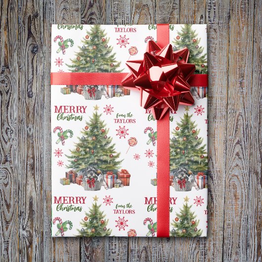 Schnauzer Terrier Mand Onder de Kerstboom Cadeaupapier