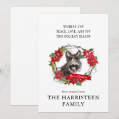 Schnauzer Terrier Zwart Waterverf Kerst Feestdagenkaart (Voorkant / Achterkant)