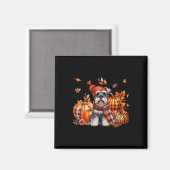 Schnauzer Thanksgiving Leopard Pumpkins Herfst Lea Magneet (Voorkant / Achterkant)