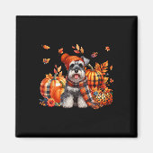 Schnauzer Thanksgiving Leopard Pumpkins Herfst Lea Magneet (Voorkant)