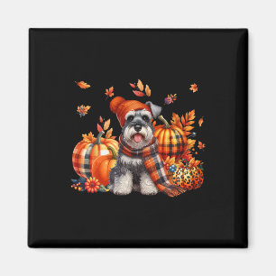Schnauzer Thanksgiving Leopard Pumpkins Herfst Lea Magneet