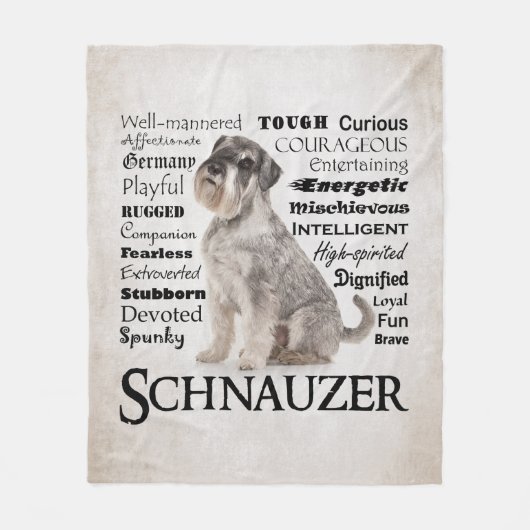 Schnauzer Traits Fleece Blanket (Voorkant)