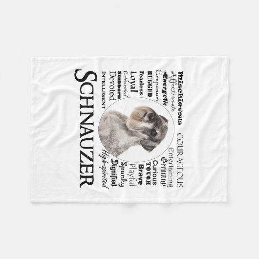 Schnauzer Traits Fleece Blanket (Voorkant (Horizontaal))