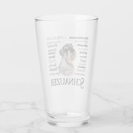 Schnauzer Traits Glass Tumbler (Achterkant)