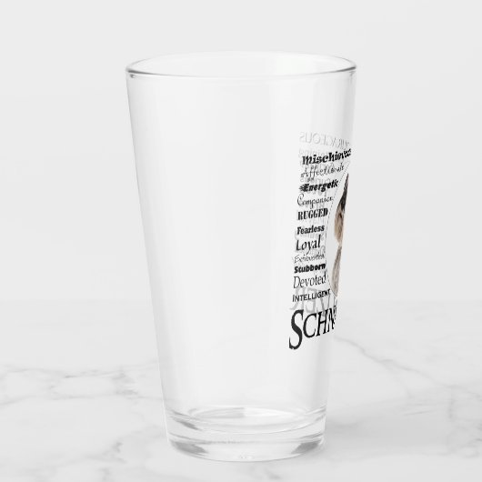 Schnauzer Traits Glass Tumbler (Rechts)