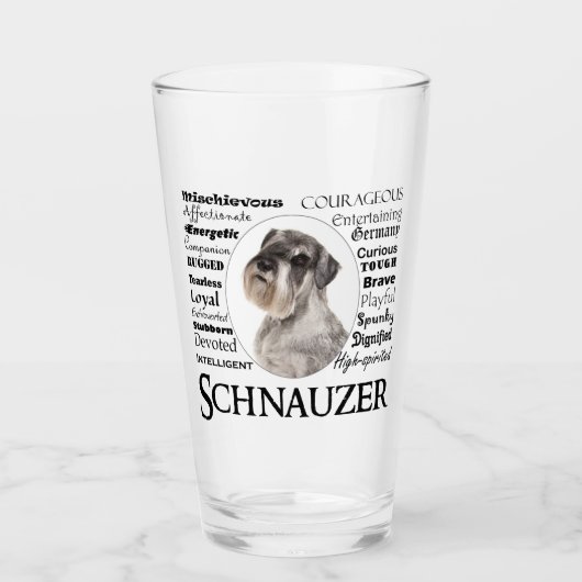 Schnauzer Traits Glass Tumbler (Voorkant)