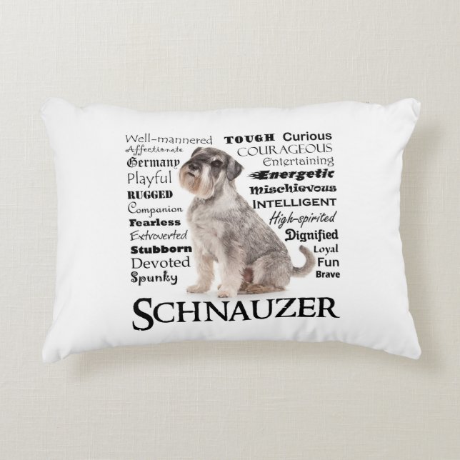Schnauzer Traits Pillow Accent Kussen (Voorkant)