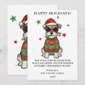 Schnauzer Ugly Sweater Christmas Dog Candy Cane Feestdagenkaart (Voorkant / Achterkant)