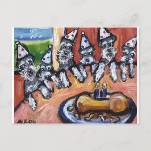 Schnauzer Uitnodiging Briefkaart (Voorkant)