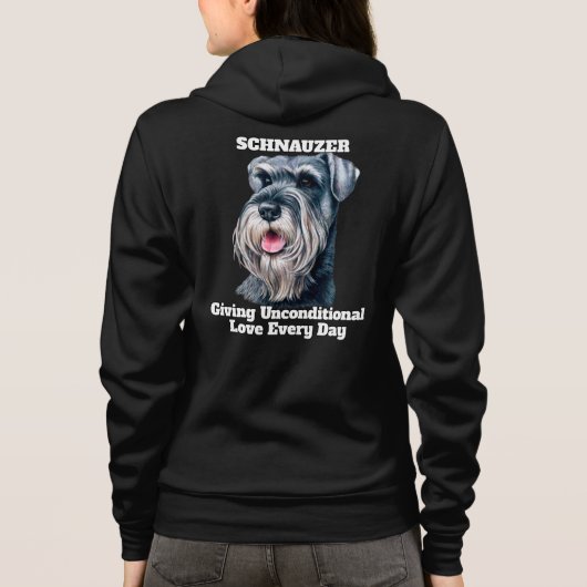 Schnauzer Unconditional Love Cute Pet Owner Hoodie (Achterkant)
