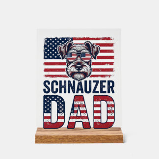 Schnauzer vader patriottische vintage hond acryl bord