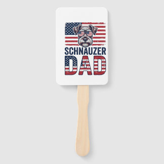 Schnauzer vader patriottische vintage hond handwaaier