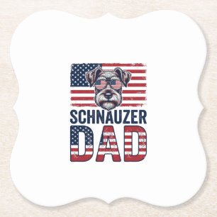 Schnauzer vader patriottische vintage hond kartonnen onderzetters