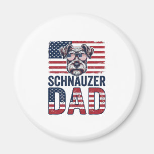 Schnauzer vader patriottische vintage hond magneet