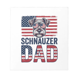 Schnauzer vader patriottische vintage hond notitieblok