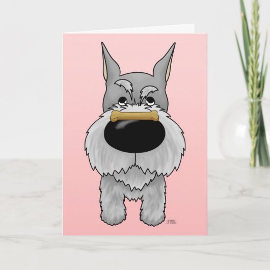 Schnauzer Valentijn Feestdagen Kaart (Voorkant)