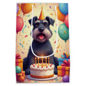 Schnauzer Verjaardagsfeest Medium Cadeauzakje (Achterkant)