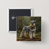 Schnauzer  vierkante button 5,1 cm (Voorkant /achterkant)