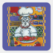 SCHNAUZER VIERKANTE STICKER (Voorkant)