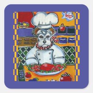 SCHNAUZER VIERKANTE STICKER