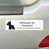 Schnauzer voor President Bumpersticker (Op auto)