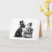 Schnauzer Vouw Wenskaart Kaart (Gele Bloem)