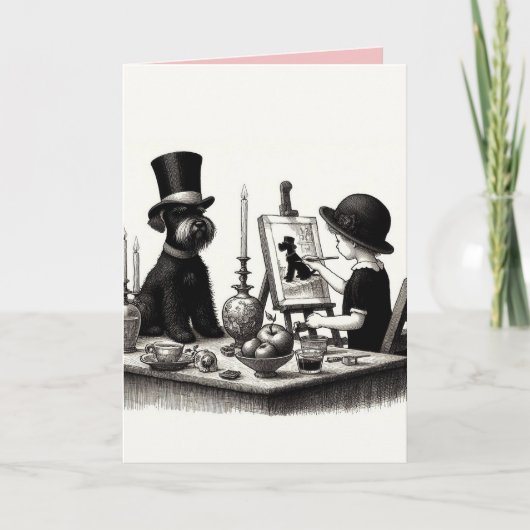 Schnauzer Vouwkaart Kaart (Voorkant)