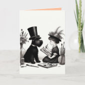 Schnauzer Vouwkaart met Groet Kaart (Voorkant)