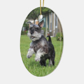 Schnauzer, vreugde keramisch ornament (Links)