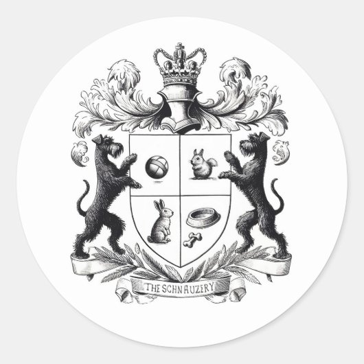 Schnauzer Wapenschild Sticker (Voorkant)