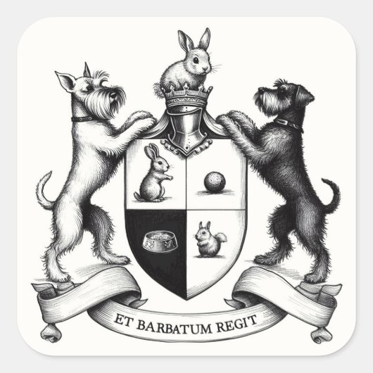 Schnauzer Wapenschild Sticker (Voorkant)