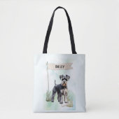 Schnauzer Watercolor Personalized Dog Tote Bag (Voorkant)
