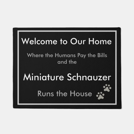 Schnauzer Welcome Doormat Deurmat (Voorkant)