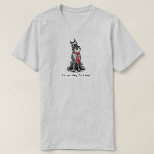 Schnauzer werkt als een hond t-shirt (Design voorkant)