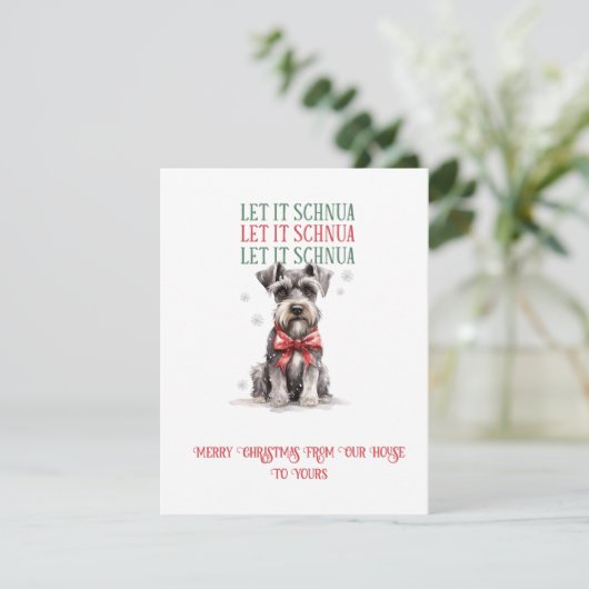 Schnauzer Whimsical Christmas | Feestdagenkaart (Staand voorkant)