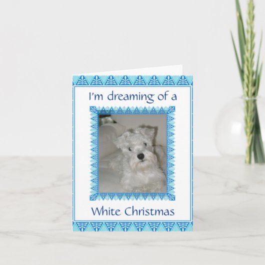 Schnauzer White Christmas Kaart (Voorkant)