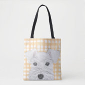 Schnauzer, White, Modern Tote Bag (Voorkant)