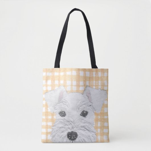 Schnauzer, White, Modern Tote Bag (Voorkant)