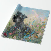 Schnauzer Wildflower Decoupage Cadeaupapier (Uitgerold)