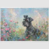Schnauzer Wildflower Decoupage Tissuepapier (Voorkant)