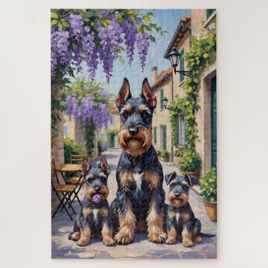 Schnauzer Wisteria Straatkunst Legpuzzel (Verticaal)