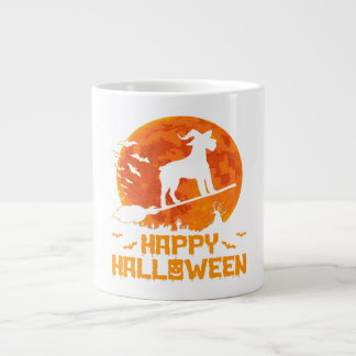 Schnauzer Witch Broomstick Halloween Gift Grote Koffiekop