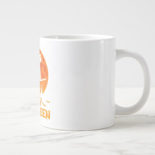 Schnauzer Witch Broomstick Halloween Gift Grote Koffiekop (Rechts)