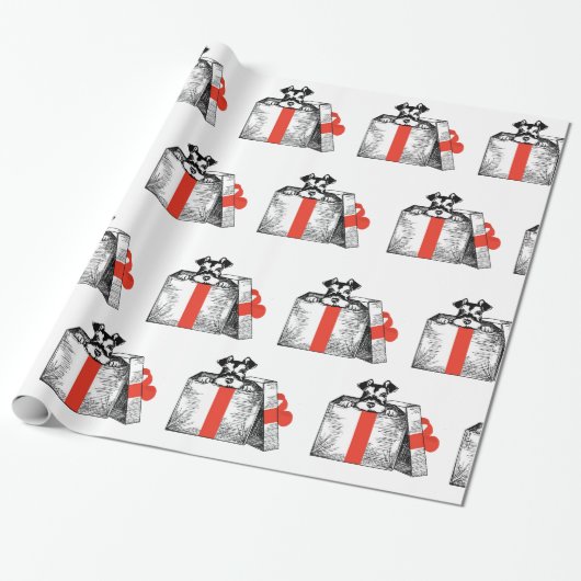 Schnauzer Wrapping paper Cadeaupapier (Uitgerold)